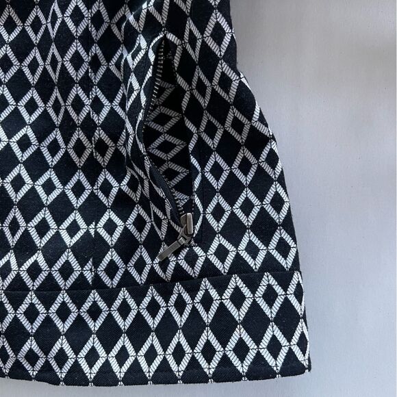 Chicos Jacket Womens Size 1 (US M/8) Black White Print Lined Full Zip Pockets - Picture 7 of 14